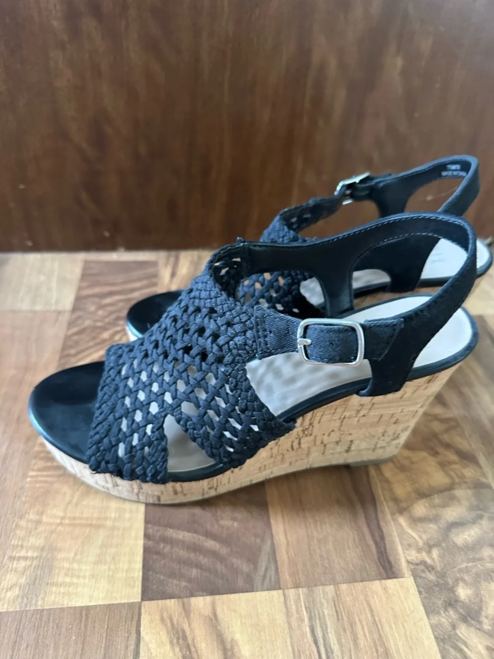 Mix No. 6 Black Woven Slingback Heels